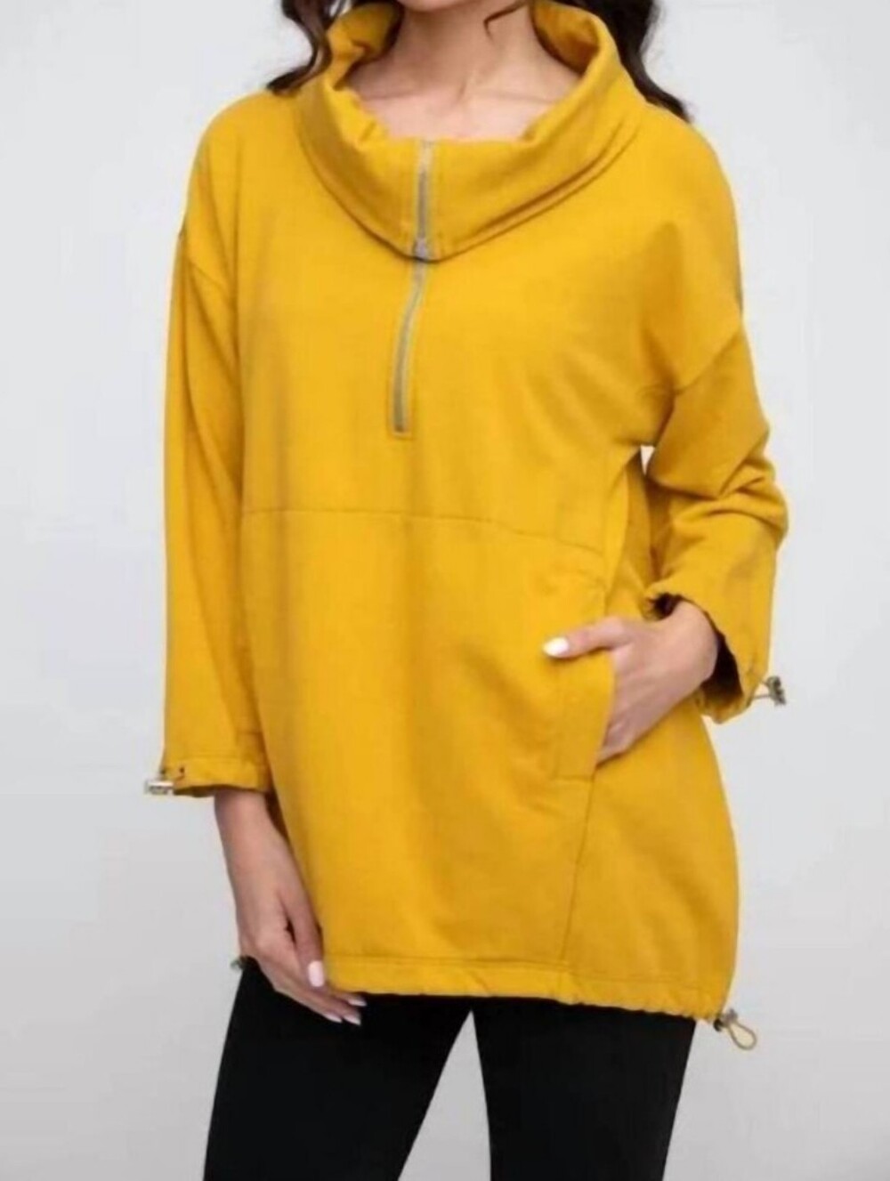 Liv by Habital Toggle Zip Pullover Sz L in Gold